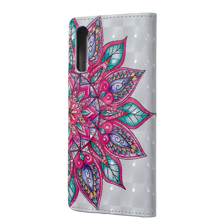 Patterned Light Spot Decor Embossment Leather Wallet Case for Samsung Galaxy A70 - Mandala-3
