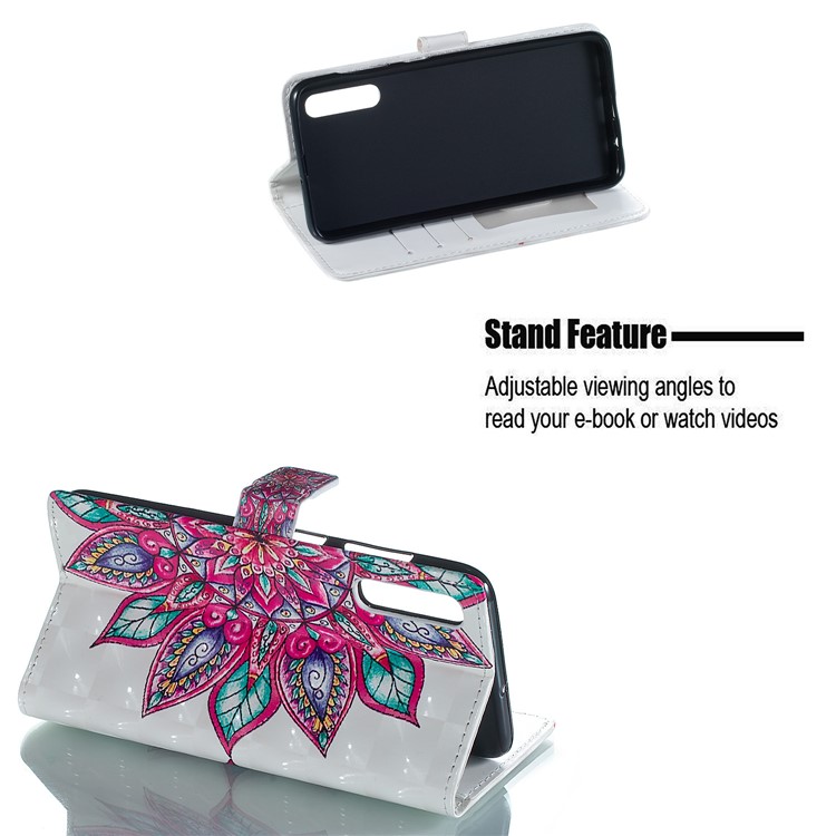 Patterned Light Spot Decor Embossment Leather Wallet Case for Samsung Galaxy A70 - Mandala-4