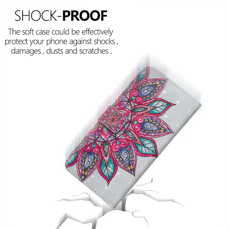Patterned Light Spot Decor Embossment Leather Wallet Case for Samsung Galaxy A70 - Mandala-6