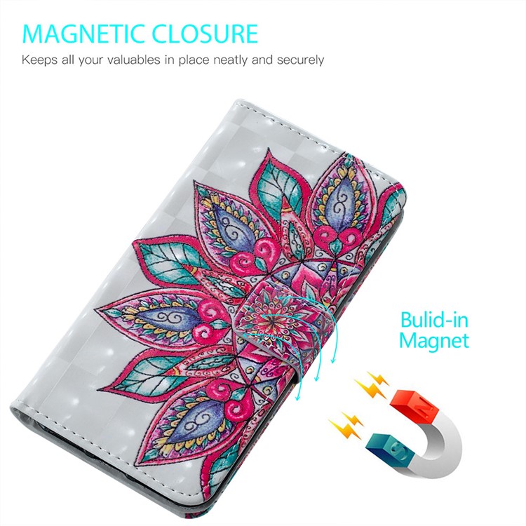 Patterned Light Spot Decor Embossment Leather Wallet Case for Samsung Galaxy A70 - Mandala-7