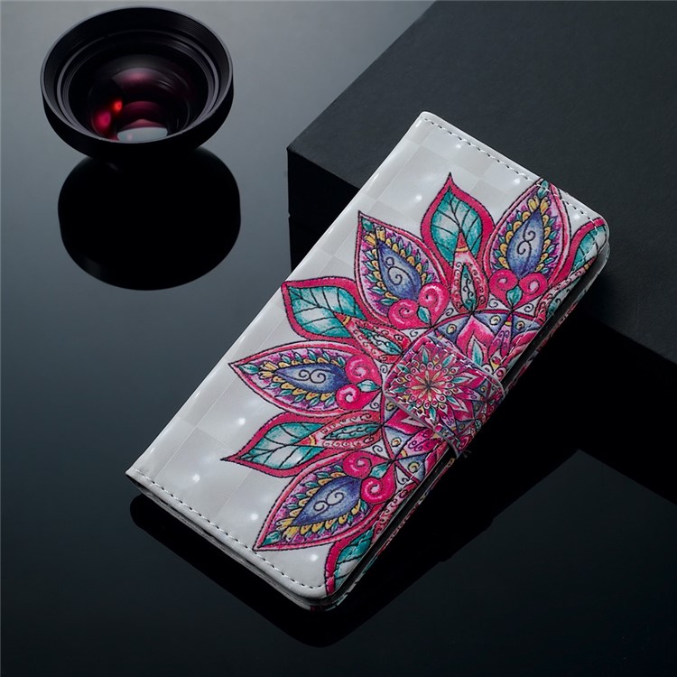 Patterned Light Spot Decor Embossment Leather Wallet Case for Samsung Galaxy A70 - Mandala-8