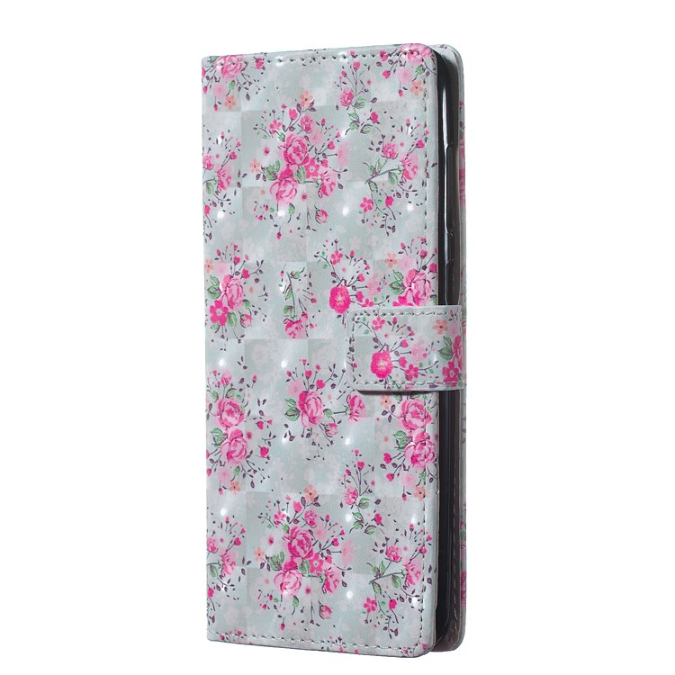 Patterned Light Spot Decor Embossment Leather Wallet Case for Samsung Galaxy A70 - Vivid Flower-2