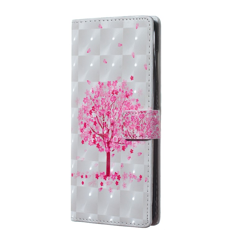 Patterned Light Spot Decor Embossment Leather Wallet Case for Samsung Galaxy A70 - Flowered Tree-2