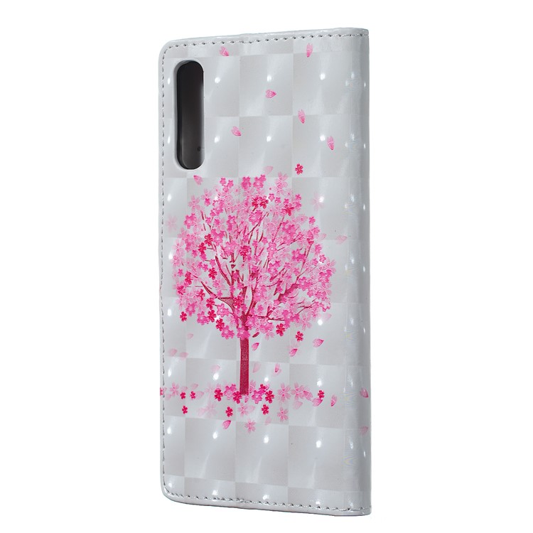 Patterned Light Spot Decor Embossment Leather Wallet Case for Samsung Galaxy A70 - Flowered Tree-3
