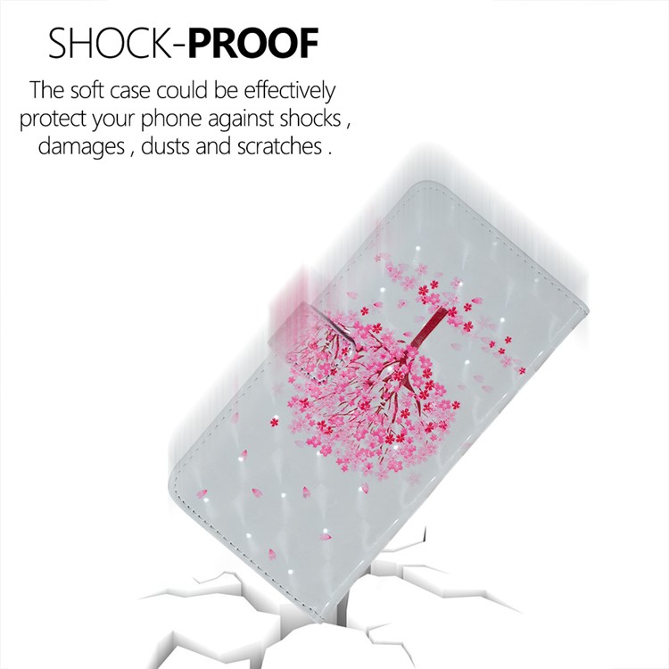 Patterned Light Spot Decor Embossment Leather Wallet Case for Samsung Galaxy A70 - Flowered Tree-6