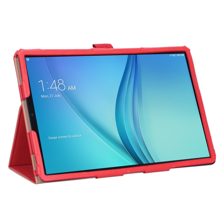 Card Holder Stand PU Leather Tablet Case with Elastic Hand Strap for Samsung Galaxy Tab S5e SM-T720 - Rose-7
