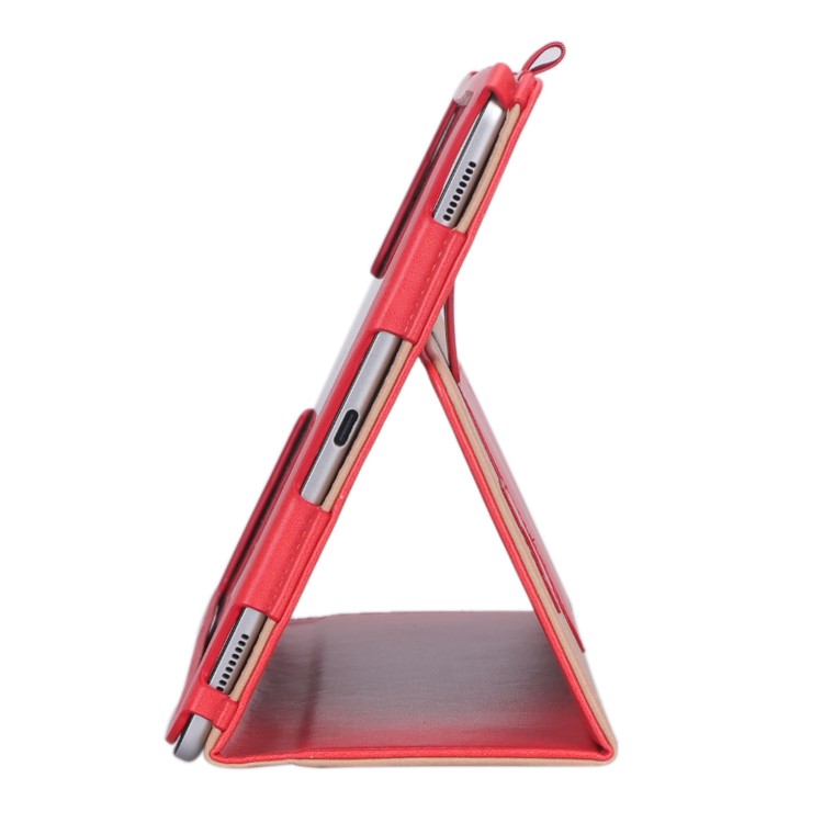 Card Holder Stand PU Leather Tablet Case with Elastic Hand Strap for Samsung Galaxy Tab S5e SM-T720 - Rose-9