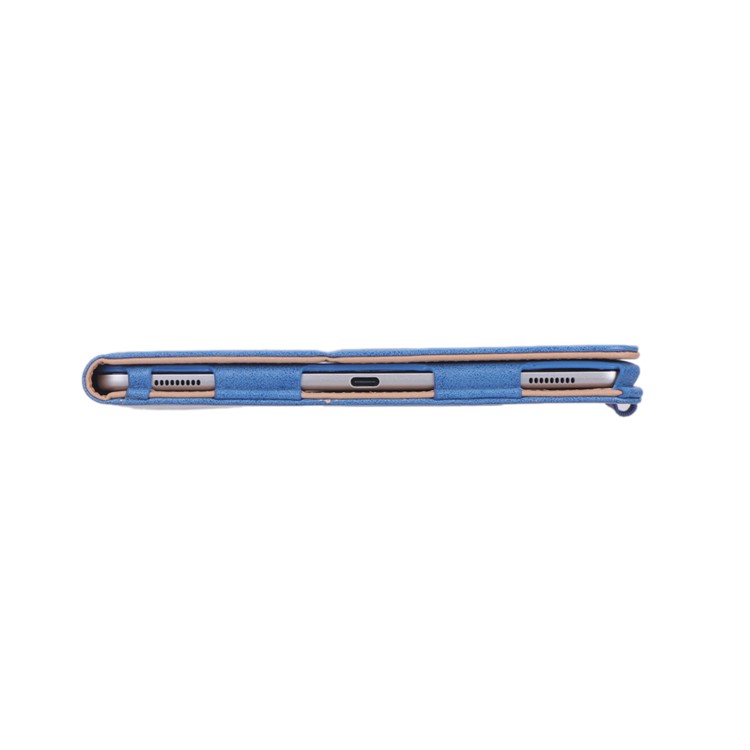 Card Holder Stand PU Leather Tablet Case with Elastic Hand Strap for Samsung Galaxy Tab S5e SM-T720 - Blue-8