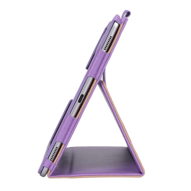 Card Holder Stand PU Leather Tablet Case with Elastic Hand Strap for Samsung Galaxy Tab S5e SM-T720 - Purple-6