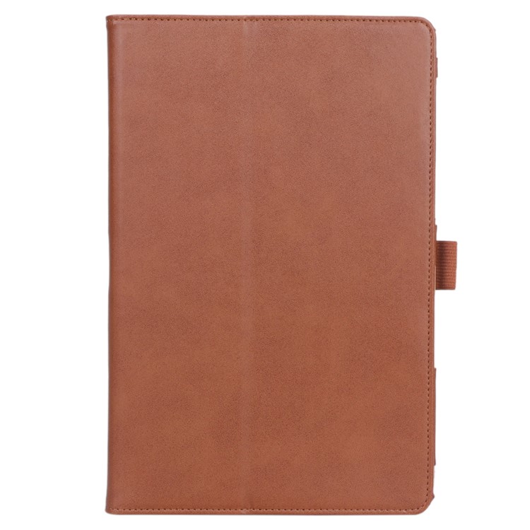 Card Holder Stand PU Leather Tablet Case with Elastic Hand Strap for Samsung Galaxy Tab S5e SM-T720 - Brown-2