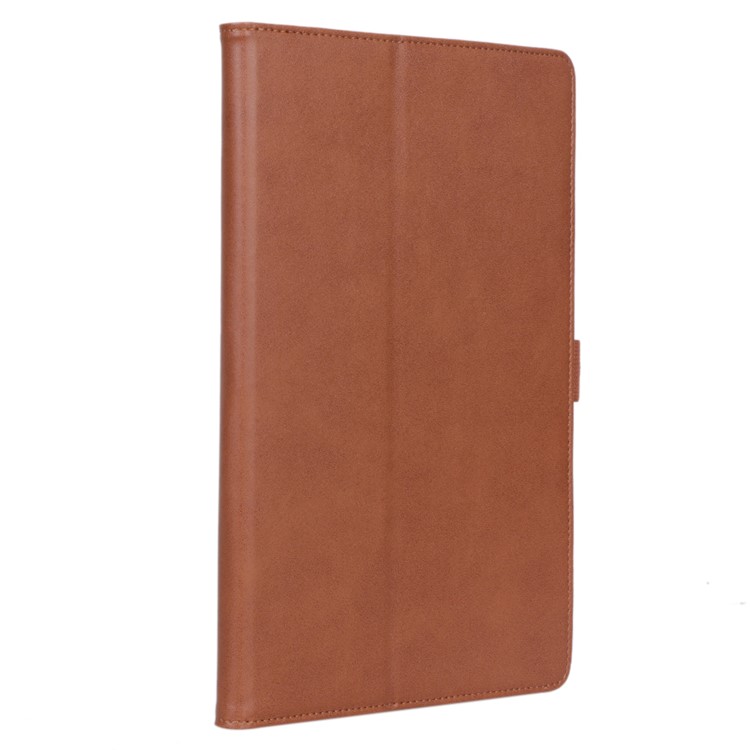 Card Holder Stand PU Leather Tablet Case with Elastic Hand Strap for Samsung Galaxy Tab S5e SM-T720 - Brown-5
