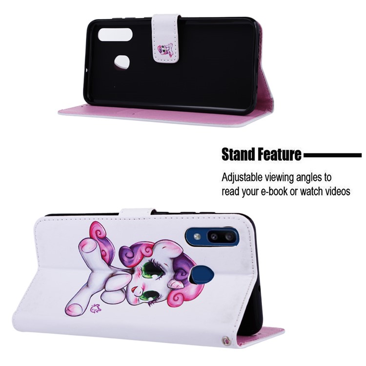 Pattern Printing Wallet Leather Stand Cover for Samsung Galaxy A30/A20 - Lovely Unicorn-4