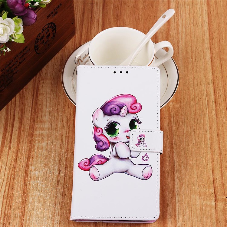 Pattern Printing Wallet Leather Stand Cover for Samsung Galaxy A30/A20 - Lovely Unicorn-8