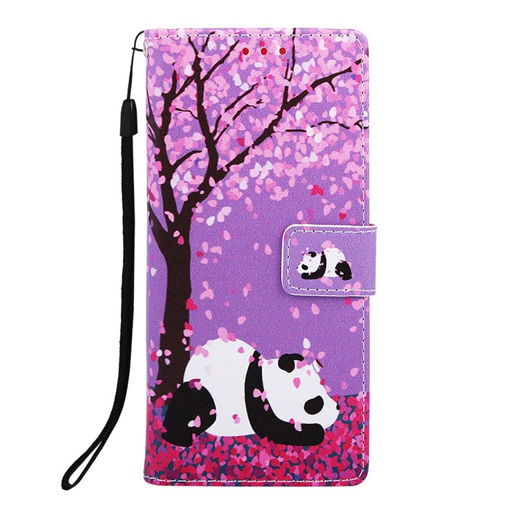 Pattern Printing Wallet Leather Stand Cover for Samsung Galaxy A30/A20 - Panda Under The Tree-2