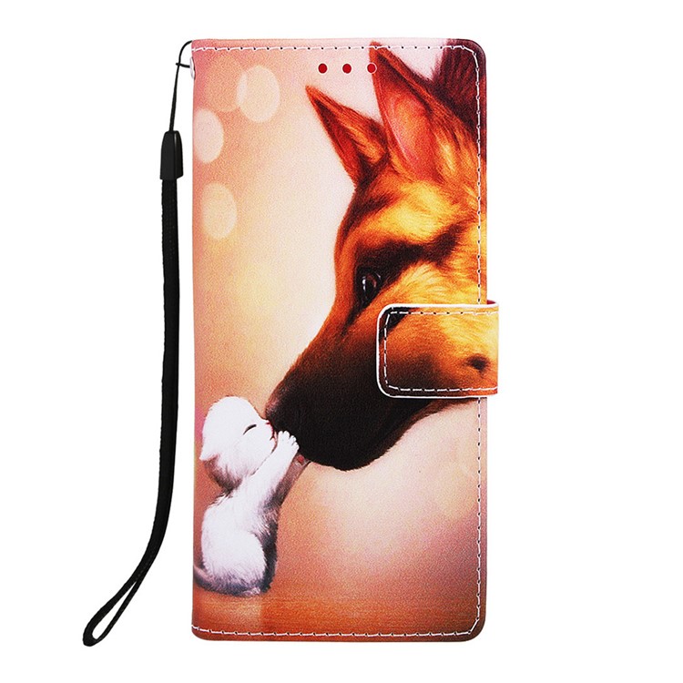 Pattern Printing Wallet Leather Stand Cover for Samsung Galaxy A30/A20 - Cat and Dog-2