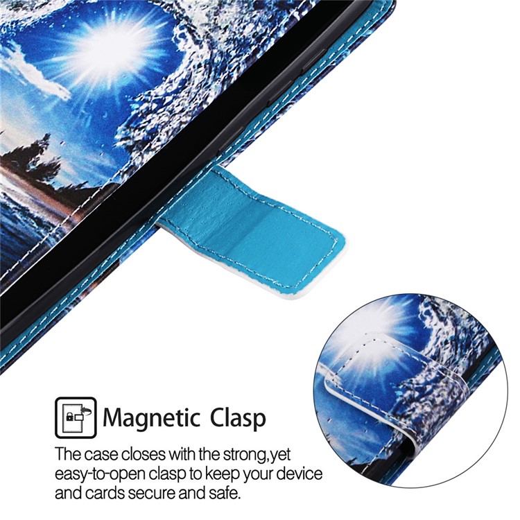 Pattern Printing Wallet Leather Stand Cover for Samsung Galaxy A30/A20 - Wave-5