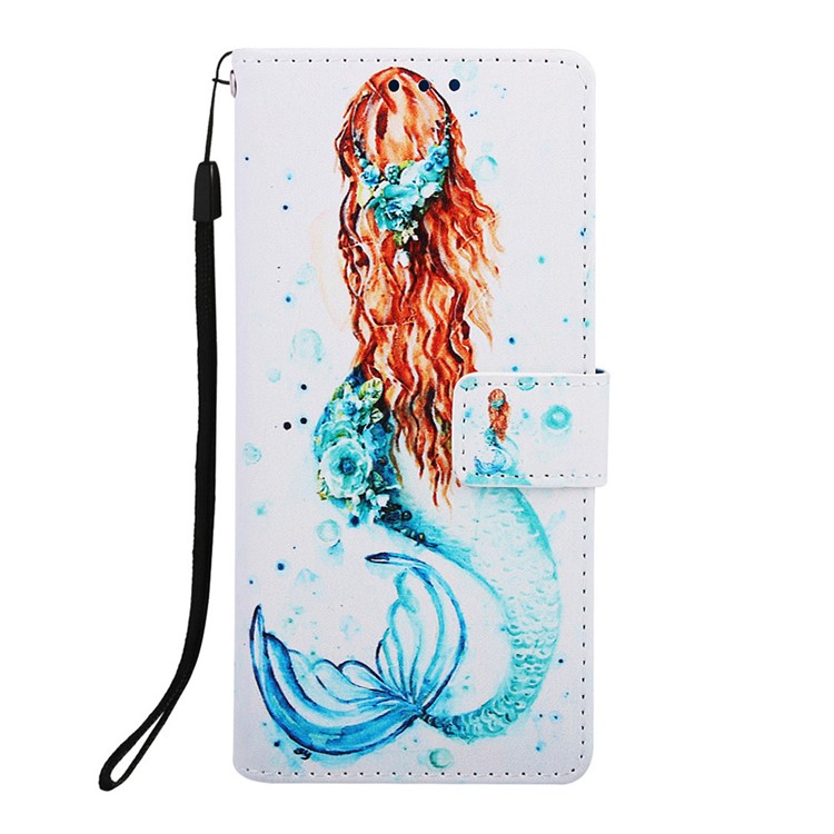 Pattern Printing Wallet Leather Stand Cover for Samsung Galaxy A30/A20 - Mermaid-2