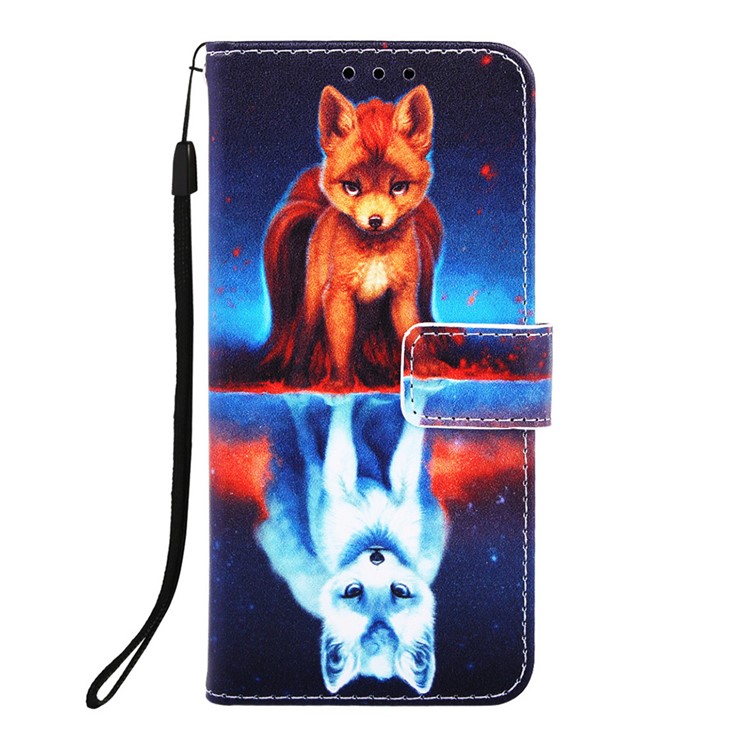 Pattern Printing Wallet Leather Stand Cover for Samsung Galaxy A30/A20 - Fox-2