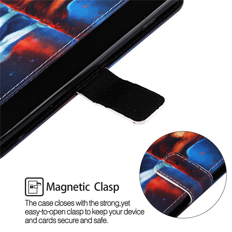 Pattern Printing Wallet Leather Stand Cover for Samsung Galaxy A30/A20 - Fox-5