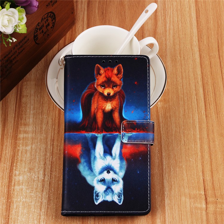 Pattern Printing Wallet Leather Stand Cover for Samsung Galaxy A30/A20 - Fox-8