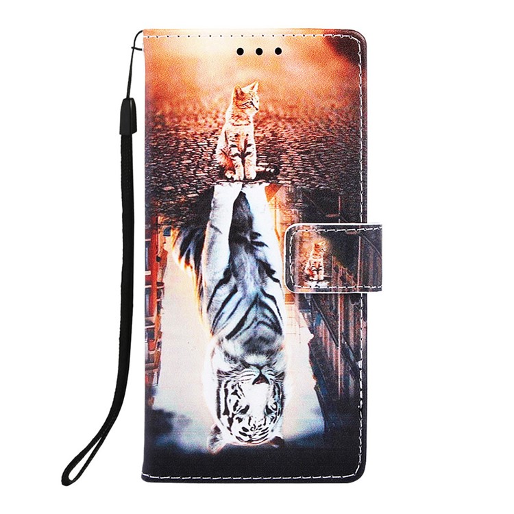 Pattern Printing Wallet Leather Stand Cover for Samsung Galaxy A30/A20 - Reflection In The Water-2