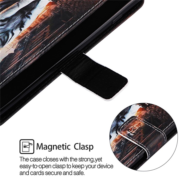 Pattern Printing Wallet Leather Stand Cover for Samsung Galaxy A30/A20 - Reflection In The Water-5
