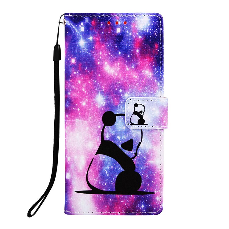 Pattern Printing Wallet Stand Leather Casing for Samsung Galaxy M20 - Panda-2