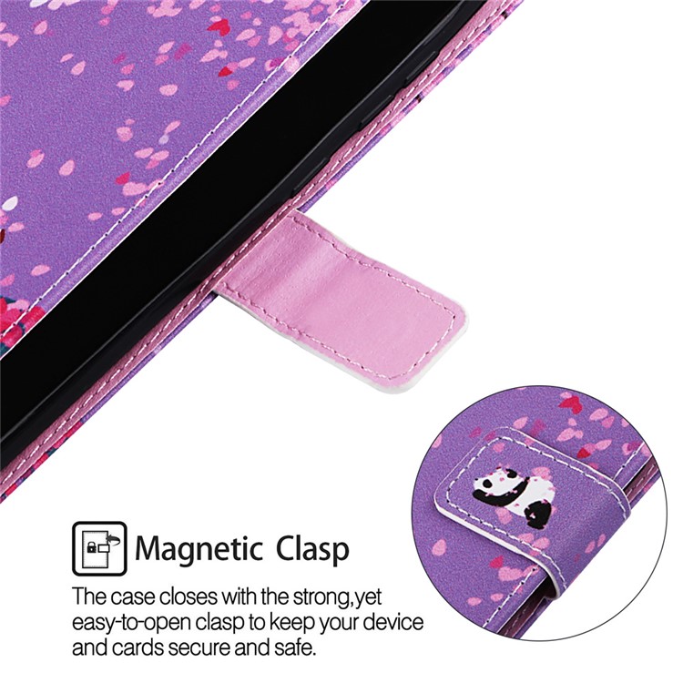 Pattern Printing Wallet Stand Leather Casing for Samsung Galaxy M20 - Panda Under The Tree-5