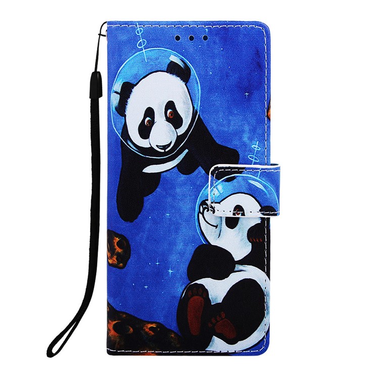 Pattern Printing Wallet Stand Leather Casing for Samsung Galaxy M20 - Two Pandas-3