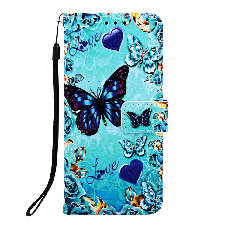 Pattern Printing Wallet Stand Leather Casing for Samsung Galaxy M20 - Butterflies-2