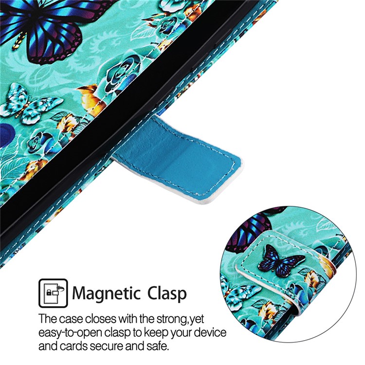 Pattern Printing Wallet Stand Leather Casing for Samsung Galaxy M20 - Butterflies-5