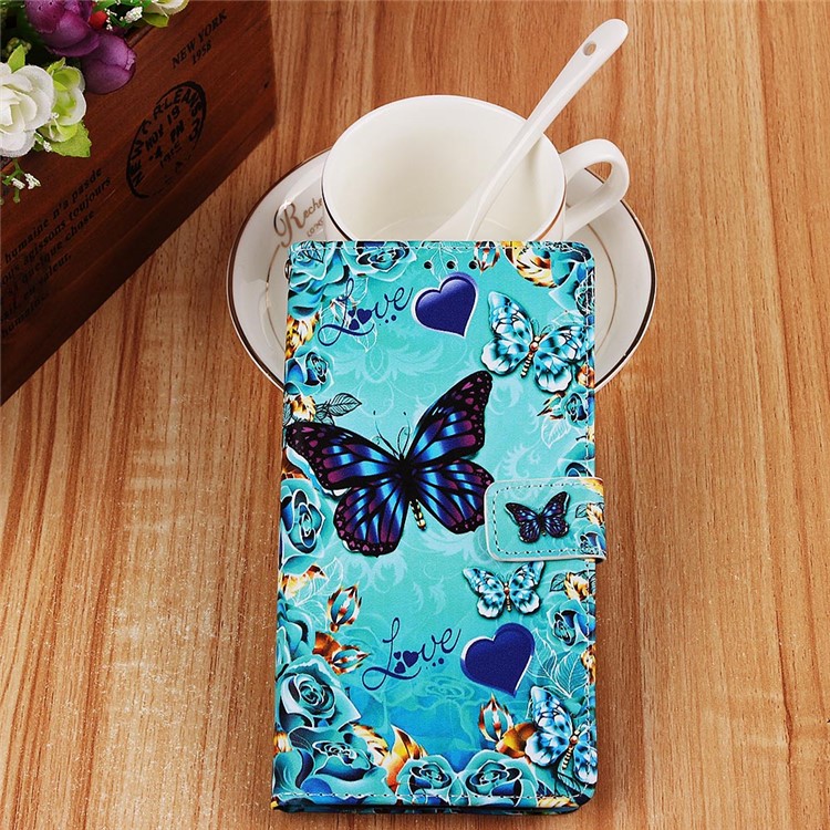 Pattern Printing Wallet Stand Leather Casing for Samsung Galaxy M20 - Butterflies-8