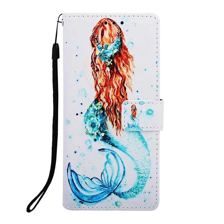 Pattern Printing Wallet Stand Leather Casing for Samsung Galaxy M20 - Mermaid-2