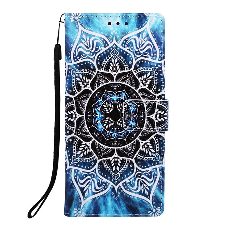 Pattern Printing Wallet Stand Leather Casing for Samsung Galaxy M20 - Mandala-2