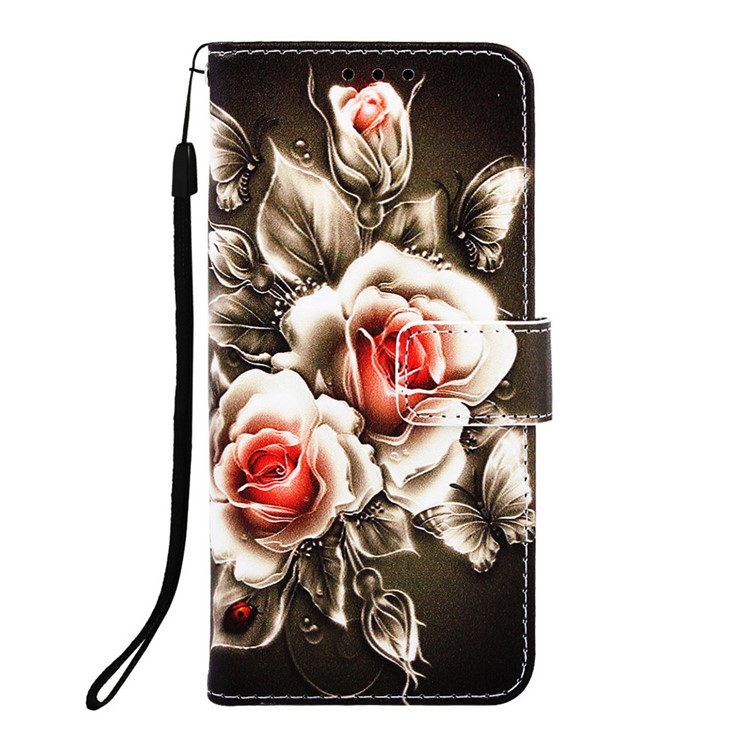 Pattern Printing Wallet Stand Leather Casing for Samsung Galaxy M20 - Vivid Flower-2