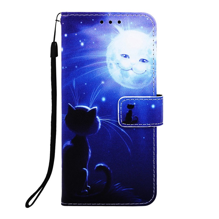 Pattern Printing Wallet Stand Leather Casing for Samsung Galaxy M20 - Cat-2
