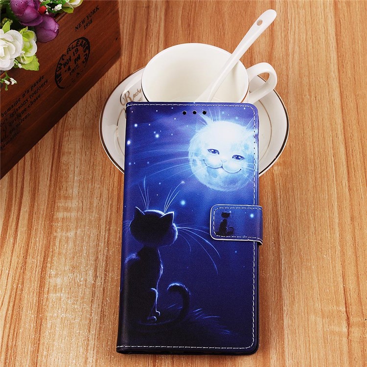 Pattern Printing Wallet Stand Leather Casing for Samsung Galaxy M20 - Cat-8