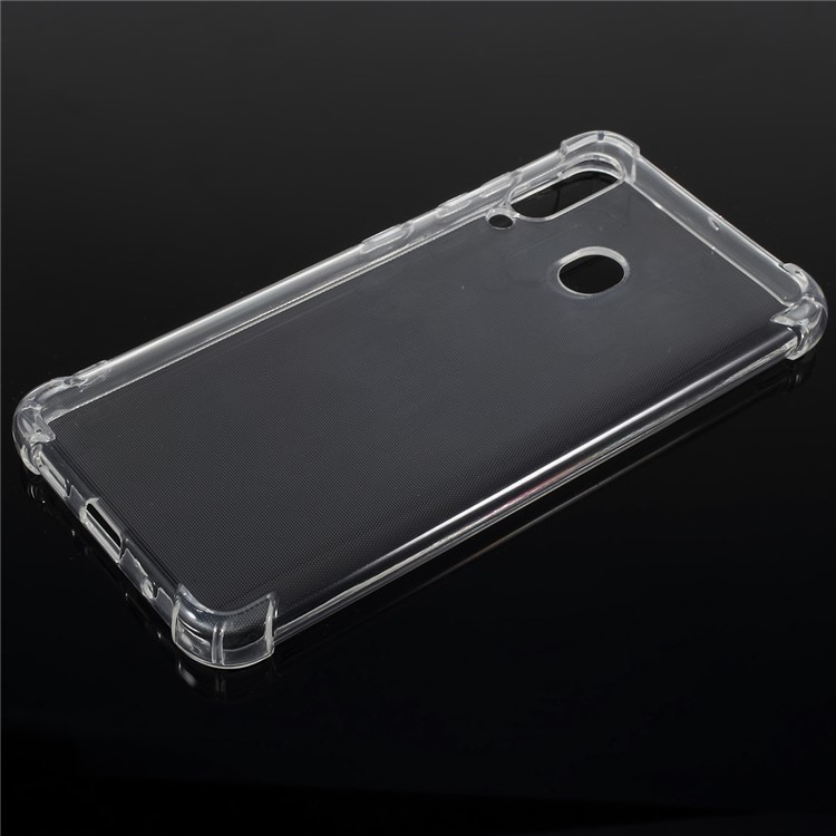 Shock Absorption Clear TPU Phone Casing for Samsung Galaxy A60 - Transparent-1