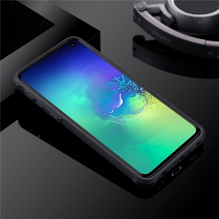 For Samsung Samsung Galaxy S10 PU leather Coated TPU Anti-drop Phone Cover (Built-in Magnetic Holder Metal Sheet) - Black-10