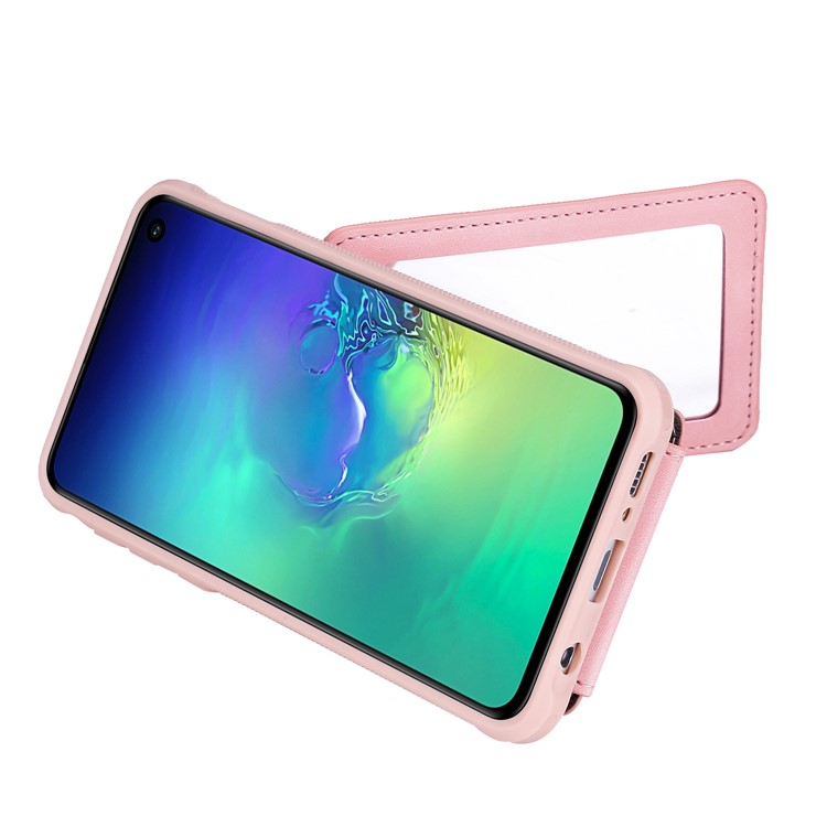 Custodia Telefono A Prova Di Cadute Con Specchio Per Samsung Galaxy S10e - Rosa-6