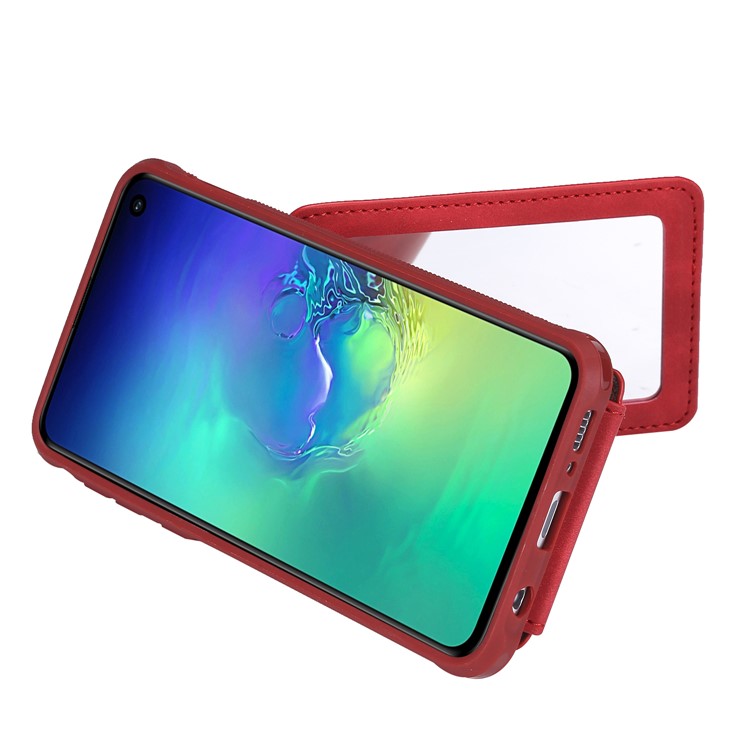 Drop-proof Phone Case with Mirror for Samsung Galaxy S10e - Red-6