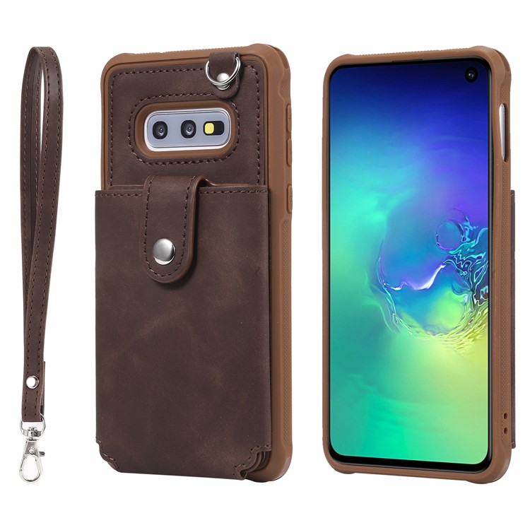 Drop-proof Phone Case with Mirror for Samsung Galaxy S10e - Brown-2
