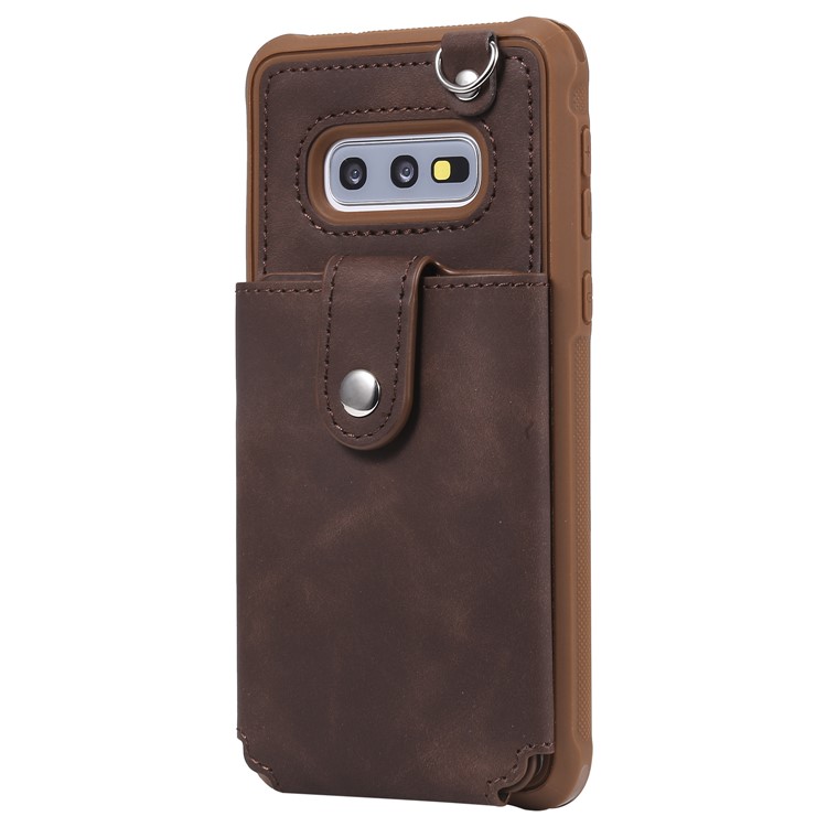 Drop-proof Phone Case with Mirror for Samsung Galaxy S10e - Brown-3