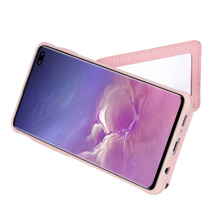 Drop-proof Phone Case with Mirror for Samsung Galaxy S10 Plus - Pink-6