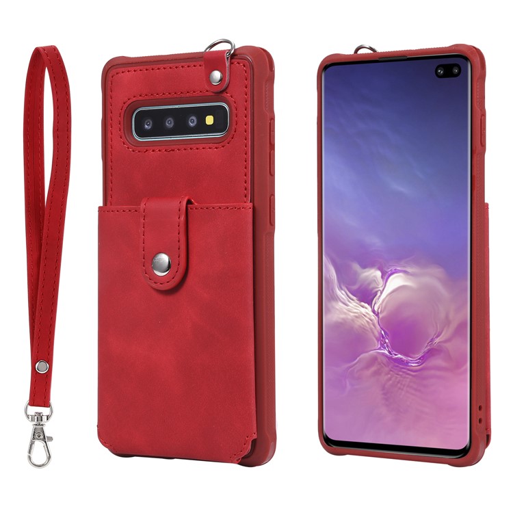 Drop-proof Phone Case with Mirror for Samsung Galaxy S10 Plus - Red-2