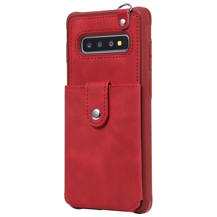 Drop-proof Phone Case with Mirror for Samsung Galaxy S10 Plus - Red-3