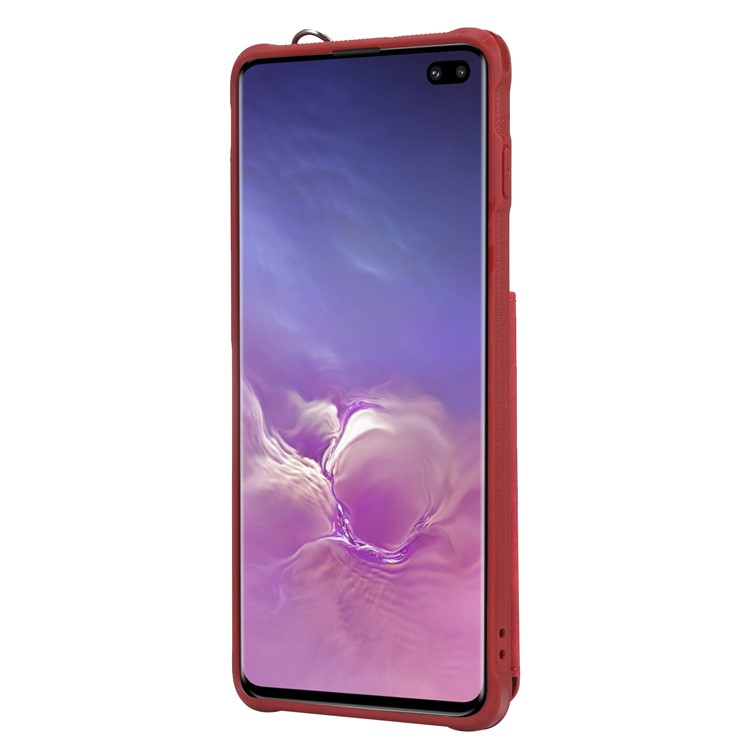 Drop-proof Phone Case with Mirror for Samsung Galaxy S10 Plus - Red-4