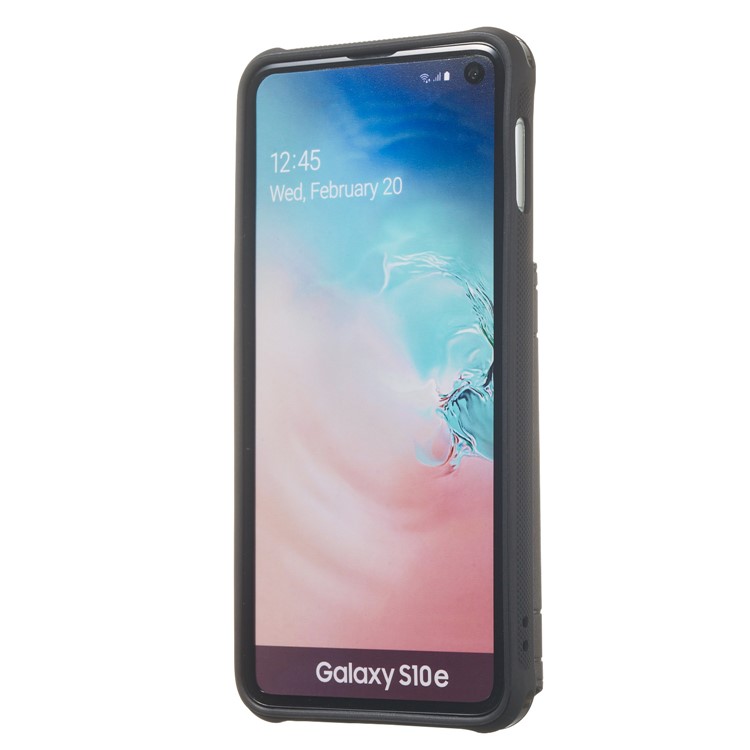 Imprinted Sunflower PU Leather Coated TPU Phone Shell with Wallet Kickstand for Samsung Galaxy S10e - Black-5