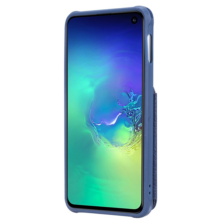 PU Leather Zipper Kickstand Leather Protection Casing for Samsung Galaxy S10e - Blue-3