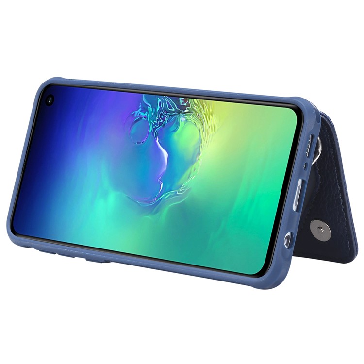 PU Leather Zipper Kickstand Leather Protection Casing for Samsung Galaxy S10e - Blue-6